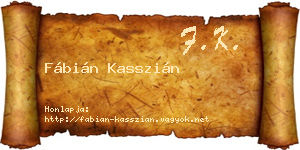 Fábián Kasszián névjegykártya