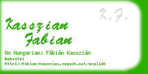 kasszian fabian business card